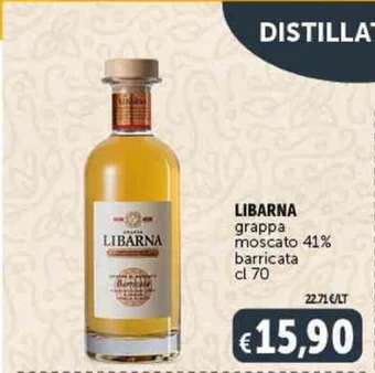 Deco Supermercati LIBARNA grappa moscato 41% barricata cl 70 offerta