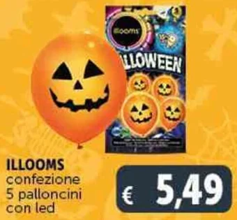 Deco Supermercati ILLOOMS confezione 5 palloncini con led offerta