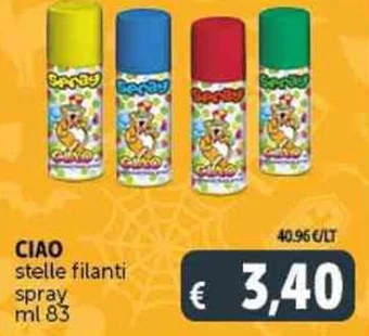 Deco Supermercati CIAO stelle filanti spray ml 83 offerta