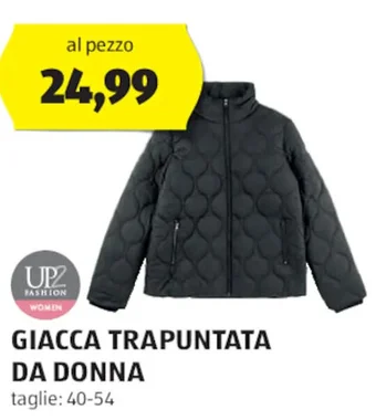 ALDI UP2 FASHION GIACCA TRAPUNTATA DA DONNA taglie: 40-54 offerta