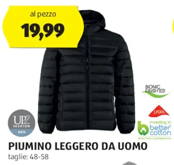 ALDI UP2 FASHION PIUMINO LEGGERO DA UOMO taglie: 48-58 offerta