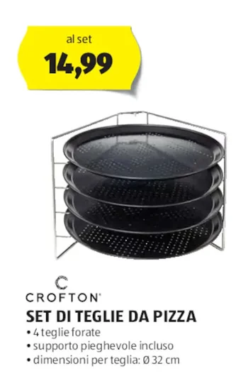 ALDI CROFTON SET DI TEGLIE DA PIZZA offerta