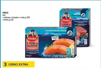 Deco Supermercati FINDUS fiori salmone branzino orata g 200 offerta