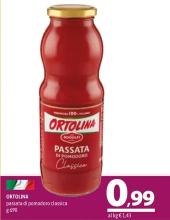 A&O ORTOLINA passata di pomodoro classica g 690 offerta