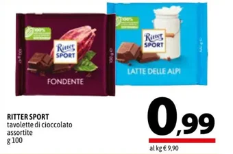 A&O RITTER SPORT tavolette di cioccolato assortite g 100 offerta