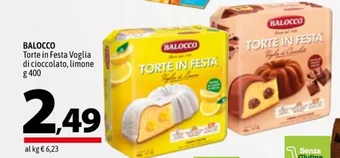 A&O BALOCCO Torte in Festa Voglia di cioccolato, limone g 400 offerta