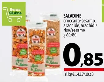 A&O SALADINE croccante sesamo, arachide, arachidi/ riso/sesamo g 60/80 offerta