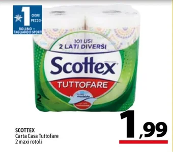 A&O SCOTTEX Carta Casa Tuttofare 2 maxi rotoli offerta