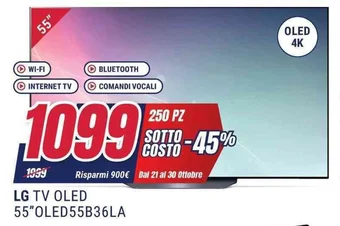 Trony LG TV OLED 55"OLED55B36LA offerta