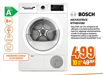 Expert BOSCH ASCIUGATRICE WTH85V08II offerta