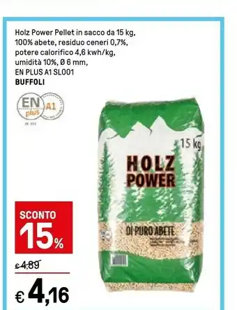Buffoli Holz Power Pellet In Sacco