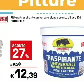 Pennelli cinghiale Pittura Traspirante Universale Bianca Pronta All'uso