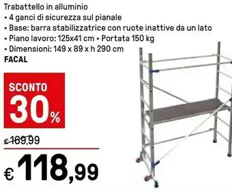 Iper La Grande Facal Trabattello In Alluminio offerta