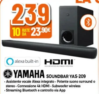 Expert YAMAHA SOUNDBAR YAS-209 offerta
