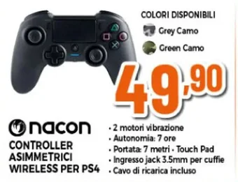 Expert nacon CONTROLLER ASIMMETRICI WIRELESS PER PS4 offerta