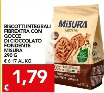Misura Biscotti Con Cioccolato Fondente 100% Farina Integrale Fibrextra 290 G(ml)