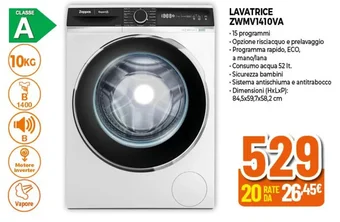 Expert LAVATRICE ZWMV1410VA offerta