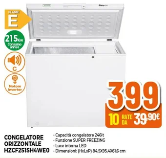 Expert CONGELATORE ORIZZONTALE HZCF251SH4WEO offerta