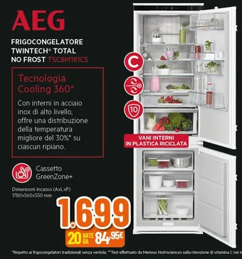 Expert AEG FRIGOCONGELATORE TWINTECH TOTAL NO FROST TSC8M181CS offerta