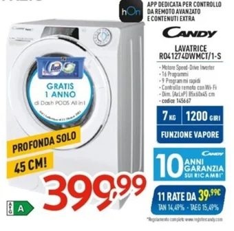 Elettrosintesi CANDY LAVATRICE R041274DWMCT/1-S offerta
