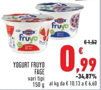 Conad YOGURT FRUYO FAGE vari tipi 150g offerta