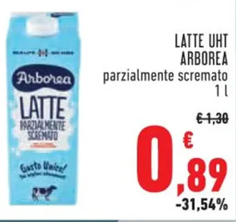 Conad LATTE UHT ARBOREA Arborea parzialmente scremato 1 l offerta