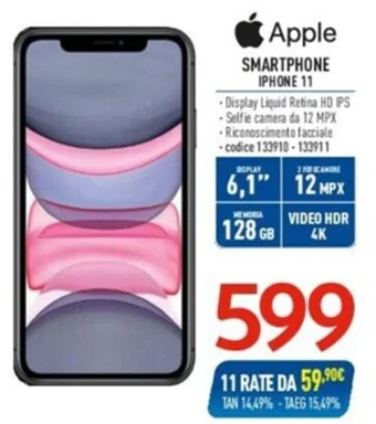Elettrosintesi Apple SMARTPHONE IPHONE 11 offerta
