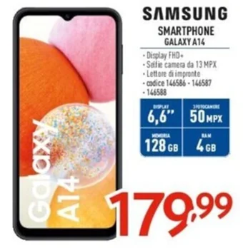 Elettrosintesi SAMSUNG SMARTPHONE GALAXY A14 offerta