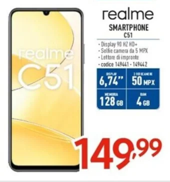 Elettrosintesi realme SMARTPHONE C51 offerta