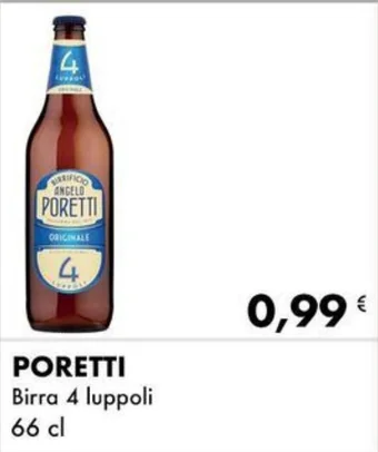Iper Tosano PORETTI Birra 4 luppoli 66 cl offerta