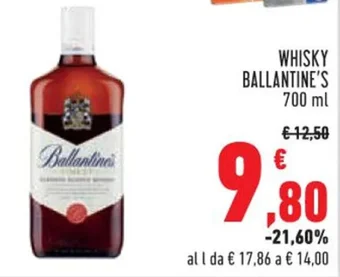 Conad WHISKY BALLANTINE'S 700 ml offerta