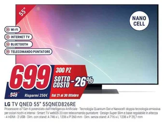 Trony LG TV QNED 55" 55QNED826RE offerta