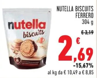 Conad NUTELLA BISCUITS FERRERO 304 g offerta