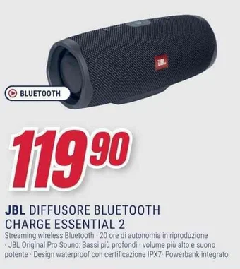 Trony JBL DIFFUSORE BLUETOOTH CHARGE ESSENTIAL 2 offerta