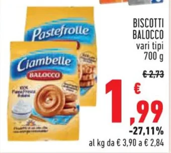Conad BISCOTTI BALOCCO vari tipi 700 g offerta