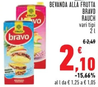 Conad BEVANDA ALLA FRUTTA BRAVO RAUCH vari tipi 2 l offerta
