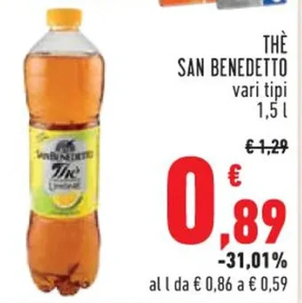Conad THE SAN BENEDETTO vari tipi 1,5 l offerta