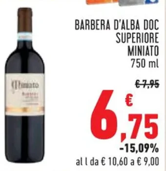 BARBERA D'ALBA DOC SUPERIORE MINIATO 750 ml