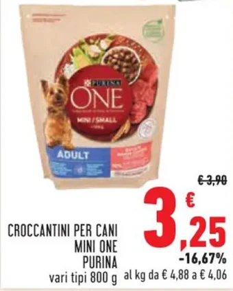 Conad CROCCANTINI PER CANI MINI ONE PURINA vari tipi 800 g offerta