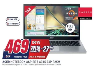 Trony ACER NOTEBOOK ASPIRE 3 A315-24P-R2KM offerta
