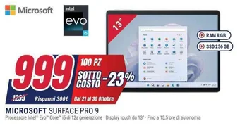 Trony MICROSOFT SURFACE PRO 9 offerta