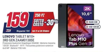 Trony LENOVO TABLET M10+ 3RD GEN ZAAM0138SE offerta