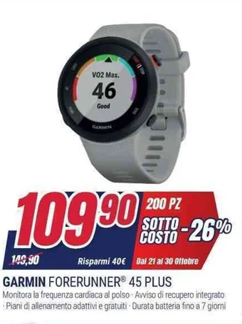 Trony GARMIN FORERUNNER 45 PLUS offerta