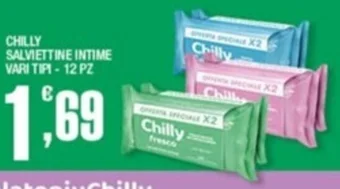 Splendidi e Splendenti CHILLY SALVIETTINE INTIME VARI TIPI - 12 PZ offerta