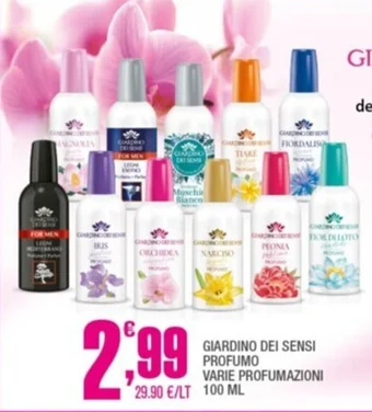 Splendidi e Splendenti GIARDINO DEI SENSI PROFUMO VARIE PROFUMAZIONI 100 ML offerta