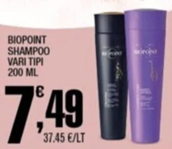 Splendidi e Splendenti BIOPOINT SHAMPOO VARI TIPI 200 ML offerta