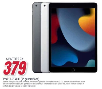 Trony iPad 10.2" Wi-Fi (9a generazione) offerta