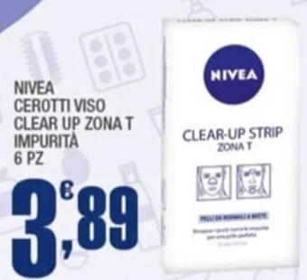 Splendidi e Splendenti NIVEA CEROTTI VISO CLEAR UP ZONA T IMPURITA 6 PZ offerta