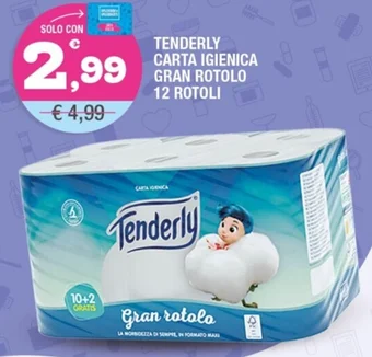 Splendidi e Splendenti TENDERLY CARTA IGIENICA GRAN ROTOLO 12 ROTOLI offerta