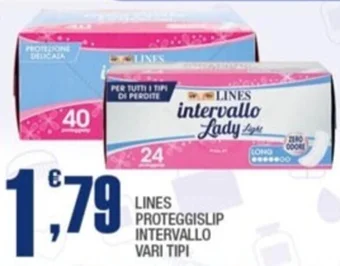 Splendidi e Splendenti LINES PROTEGGISLIP INTERVALLO VARI TIPI offerta